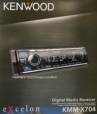 #ad NEW Kenwood KMM X704 1 DIN Car Digital Media Receiver w Bluetooth HD Radio