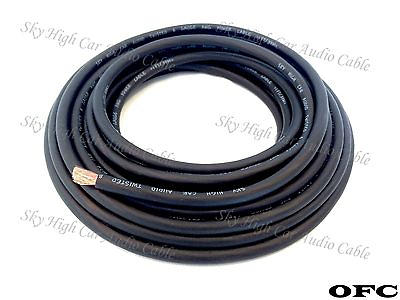 #ad 8 Gauge OFC AWG BLACK Power Ground Wire Sky High Car Audio By The Foot GA ft