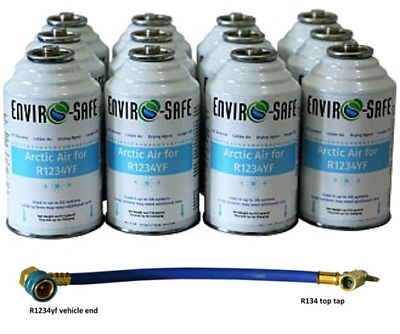 #ad Arctic air for 1234yf GET COLDER AIR Refrigerant Support 12 cans amp; brass hose