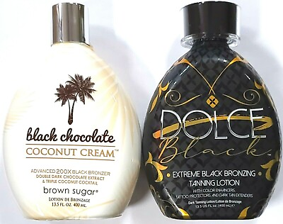 #ad Black Chocolate Coconut Cream 200X Bronzer amp; DOLCE Black Tanning Bed Lotion