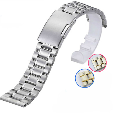 #ad High quality Solid Stainless Steel Watch Strap Band Mens Metal Bracelet 14 24mm