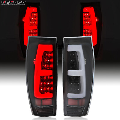 #ad Black 2002 2006 For Chevy Avalanche 1500 2500 LED Tube Tail Lights Brake Lamps