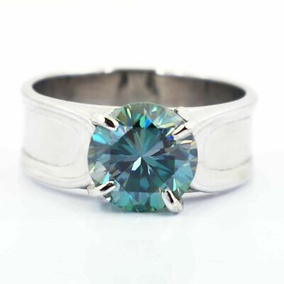#ad 4.50 Carat Blue Ring Brilliant Cut Treated Diamond Shine amp; Luster Certified