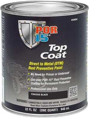 #ad POR 15 45904 Semi Gloss Chassis Coat Black Top Coat Quart