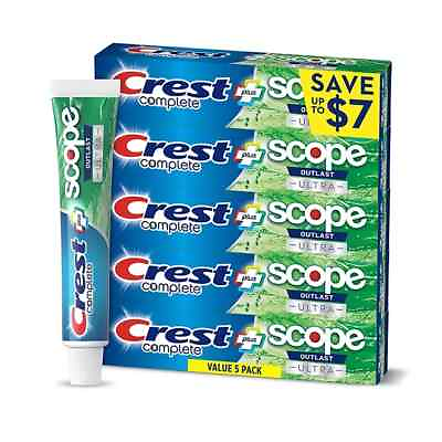 #ad Crest Complete Scope Outlast Ultra Toothpaste 6.3 oz. 5 pk. FREE SHIPPING
