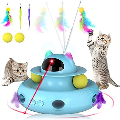 #ad Cat Laser Interactive Indoor Cat Pet Toys AutomaticUSB Cat Teaser Pet Toys Blue