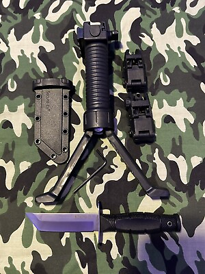 #ad Rifle Flip up Front and Rear Sight Bipod 6” 12” amp; Cold Steel KYOTO Knife New $35.00