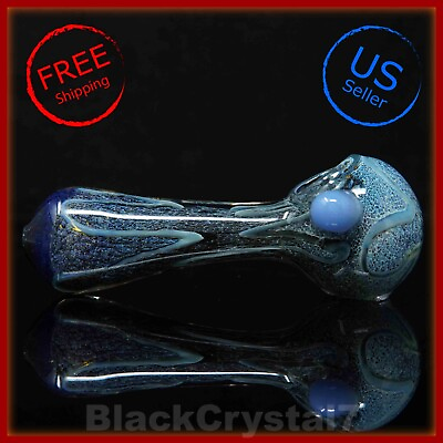 #ad 4.5 inch Handmade Midnight Blue Meteorite Rock Tobacco Smoking Bowl Glass Pipes