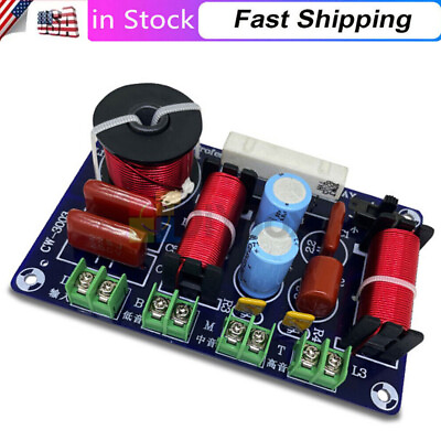#ad 250W 3 Way HI FI 850 5200Hz Frequency Divider Speaker Filter Audio Crossover US