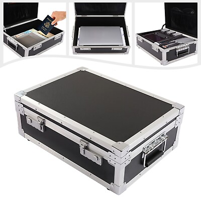 #ad Safe Box Suitcase Storage Box Security Box Lock Cash Money Safety Aluminum Alloy