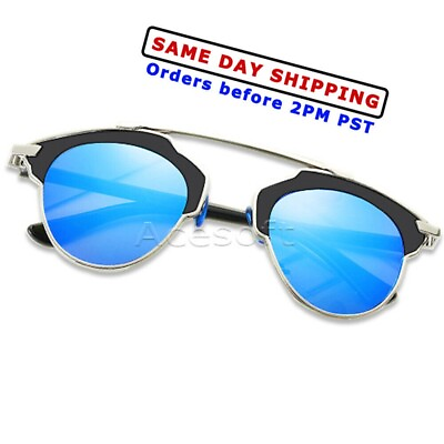 #ad High Quality Mirrored Polarized Cat Eye Sunglasses w Sunglasses Box Bag Cloth