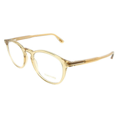 #ad Brand New Tom Ford FT 5401 045 Transparent Brown Plastic Round Eyeglasses 51mm