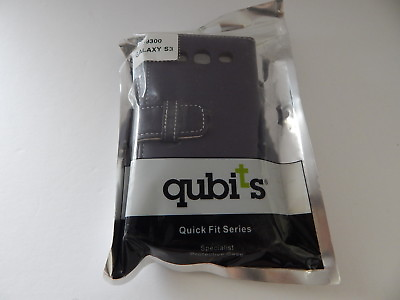#ad QUBITS Protective Wallet Case For Samsung Galaxy S3 i9300 Purple New