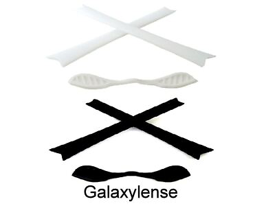 #ad Galaxy Earsocks amp; Nose Pads Rubber Kits For Oakley Radar Path Black White 2 Pair