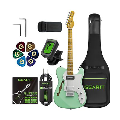 #ad GearIT Electric Guitar Premium Ash Tonewood Thinline Semi Hollow Body GTL ...