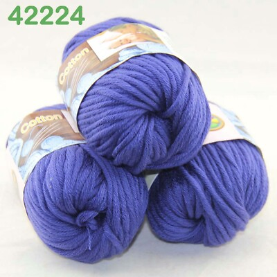 #ad Sale 3 Ballsx50g Super Soft Cotton Chunky Super Bulky Hand Rugs Knitting Yarn 24