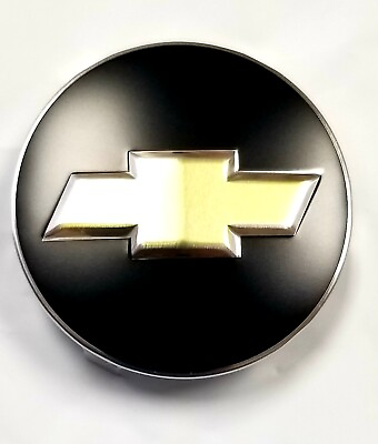 #ad CHEVY BOW TIE BLACK EMBLEM BADGE LOGO DRIVERS SIDE STEERING WHEEL HORN COVER
