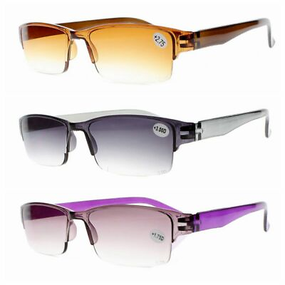 #ad New Half Rim Tinted Lens Anti Reflective Sun Reading Glasses Sunglasses 1 4