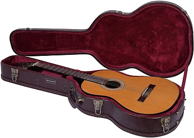 #ad Crossrock 4 4 Full Size Classical Guitar Case Arch top Vintage Brown Hardshell