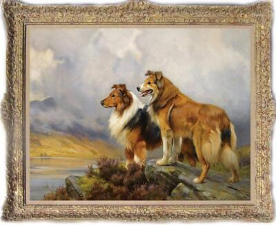 #ad Hand painted Old Master Art Antique Animal Oil Painting dog on canvas 30quot;x40quot;