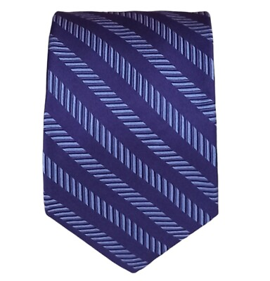 #ad PAUL STUART Purple Striped Geometric Silk Tie HANDMADE USA 59quot; 3.4quot; EC $43.98