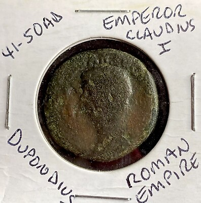 #ad Genuine Large Ancient Rare Roman Coin 41 50 AD Minerva Emperor Claudius Caesar