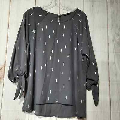 #ad PAPERMOON blouse ladies Extra Large gray and silver lightweight darkacademy
