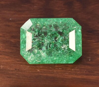 #ad 10 Ct Natural Muzo Colombian Green Emerald Certified Emerald Cut Loose Gemstone