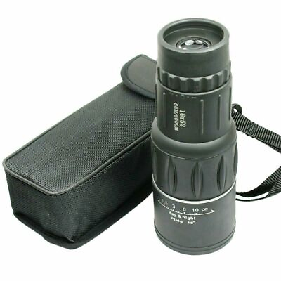 #ad 16X52 Monocular Zoom Dual Focus Rubber Armored Telescope for Hunting Camping