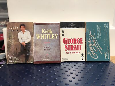 #ad Country Cassette Singles Lot Untested Keith Whitley George Straight Clint Black