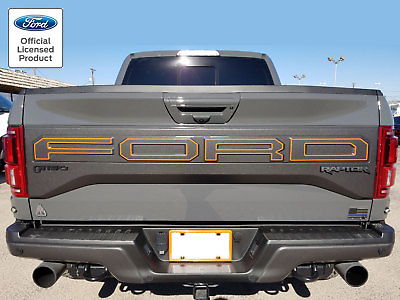 #ad 2017 Ford Raptor Svt F 150 Tailgate Letters Outlines Vinyl Stickers Decals Panel