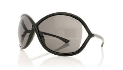 #ad Tom Ford Women#x27;s Whitney Shiny Black Smoke Lenses 64mm Sunglasses NO CASE