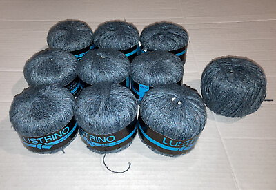 #ad lot of 9 skeins Lustrino metallic knitting yarn 3 392 Lot 4710 Blue Red