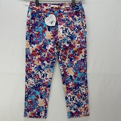 #ad Little Miss Matched Jeans 8 Girls Paint Splatter Multicolor New W Tags MSRP $39