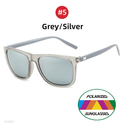 #ad Polarized Sunglasses Men Square Mirror Blue UV400 Lens Male Classic Sun Glasses
