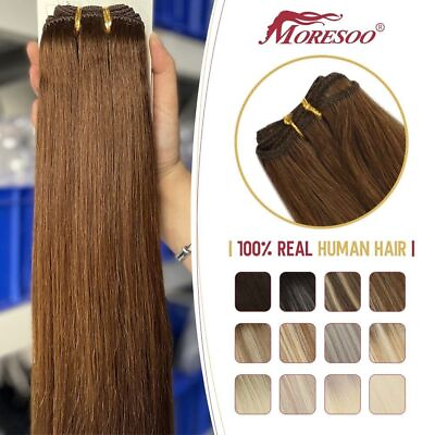 #ad Wefts Human Hair Sew in 100g Set Machine Remy Hair Full Head Thick and Seamless