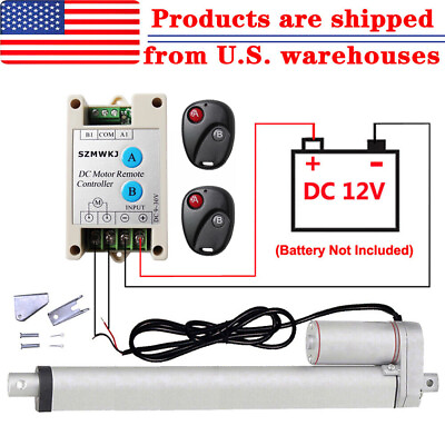 #ad Electric 1000N 1500N 12V DC Linear Actuator W Remote Controller Brackets Set IG