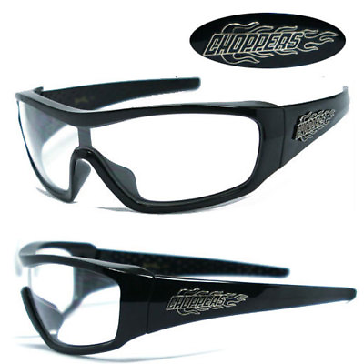 #ad 1 Piece Lens Choppers Biker Men Designer Sunglasses Free Pouch Clear C40