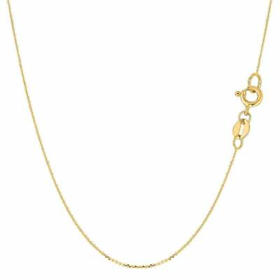 #ad 14k Solid Yellow White or Rose Gold .7mm Diamond Cut Dainty Cable Necklace Chain