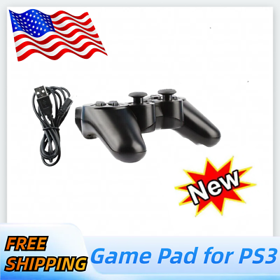 #ad Black Wireless Bluetooth Video Game Controller Pad For S ony PS3 Playstation3New