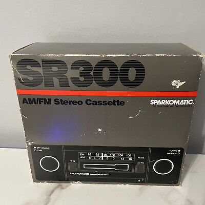 #ad NOS SPARKOMATIC Cassette Radio SR300 Car Deck Head Unit Shafts Knob Am FM 1980#x27;s