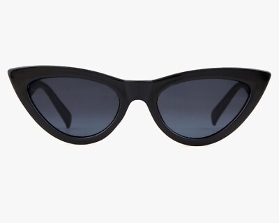 #ad Cat Eye Retro Sunglasses Black Frame Dark Tint Lens EUC