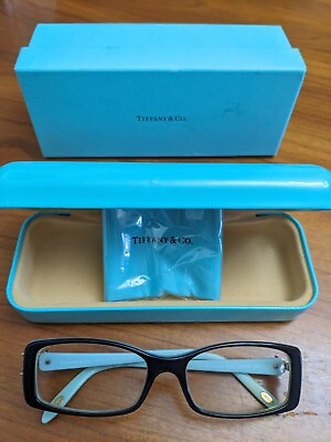 #ad Tiffany amp; Co. Tortoise Blue Jeweled Eyeglasses Frames 52 16 135 TF 2043 B 8055