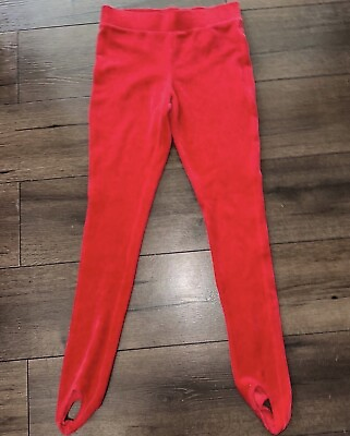 #ad Juicy Couture Women Pants Velour Red Solid