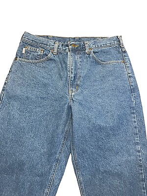 #ad Carhartt Mens Jeans 36x32 Blue B17DST Workwear Medium Wash Denim Pants