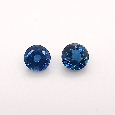 #ad BLUE SAPPHIRE ROUND SHAPE PAIR 5.5mm 1.66 CTS