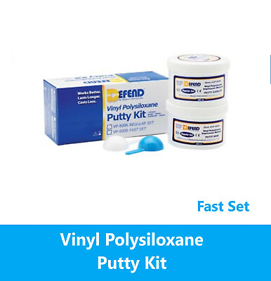 #ad Vinyl Polysiloxane Putty Kit Fast Set. 2x300 mL Jars 2 scoops Defend #VP 8008