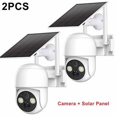 #ad 2PCS 4MP Wireless Solar Battery Camera Outdoor 2K WiFi Security Camera IP Camera
