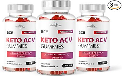 #ad Ace Keto ACV Gummies Weight Loss 1500mg Ketosis Shark Gummies 3 Pack