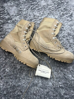 #ad McRae Army Combat Boots Womens 4R Hot Weather Steel Toe Coyote Tan suede
